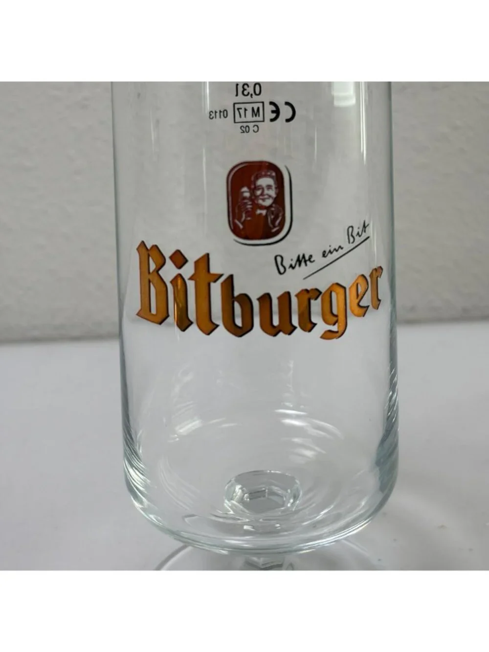 Bitburger German‎ Beer Glass Pilsner 0,31 Brewery Stemmed Bitburg SAHM